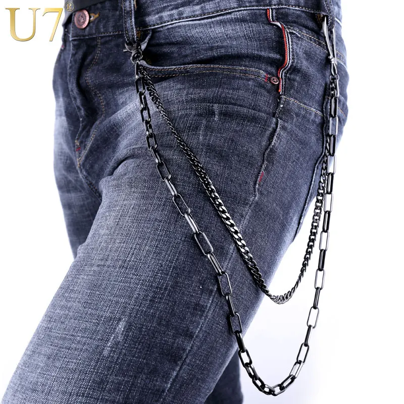 U7 Heavy Jean Chains Multilayer kpop keychains Male Rock Punk Black Gunmetal Waist Biker Wallet Chains Men Jewelry Hot New J004
U7 Heavy Jean Chains Multilayer kpop keychains Male Rock Punk Black Gunmetal Waist Biker Wallet Chains Men Jewelry Hot New J004
