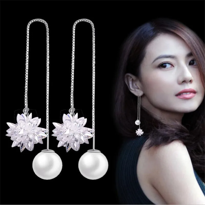 LUKENI Trendy Crystal Snowflake Pearl Women Drop Earrings Jewelry Charm Silver 925 Earrings For Girl Wedding Party Accessories
LUKENI Trendy Crystal Snowflake Pearl Women Drop Earrings Jewelry Charm Silver 925 Earrings For Girl Wedding Party Accessories