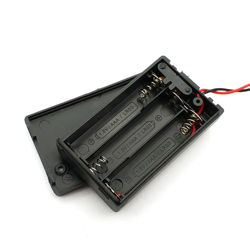 3 AAA Battery Storage Case Plastic Case with ON / OFF Switch and Lead for 4.5V 3 AAA Battery Black
3 AAA Battery Storage Case Plastic Case with ON / OFF Switch and Lead for 4.5V 3 AAA Battery Black