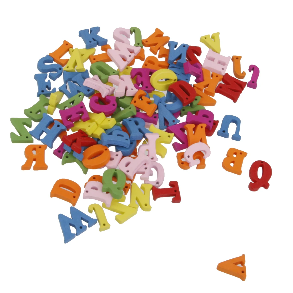 New 100x Colorful Wooden Letters with Holes Flatback Embellishments Crafts 1.5cm Classic Learning Toys for Kids Cloes Decoration
New 100x Colorful Wooden Letters with Holes Flatback Embellishments Crafts 1.5cm Classic Learning Toys for Kids Cloes Decoration