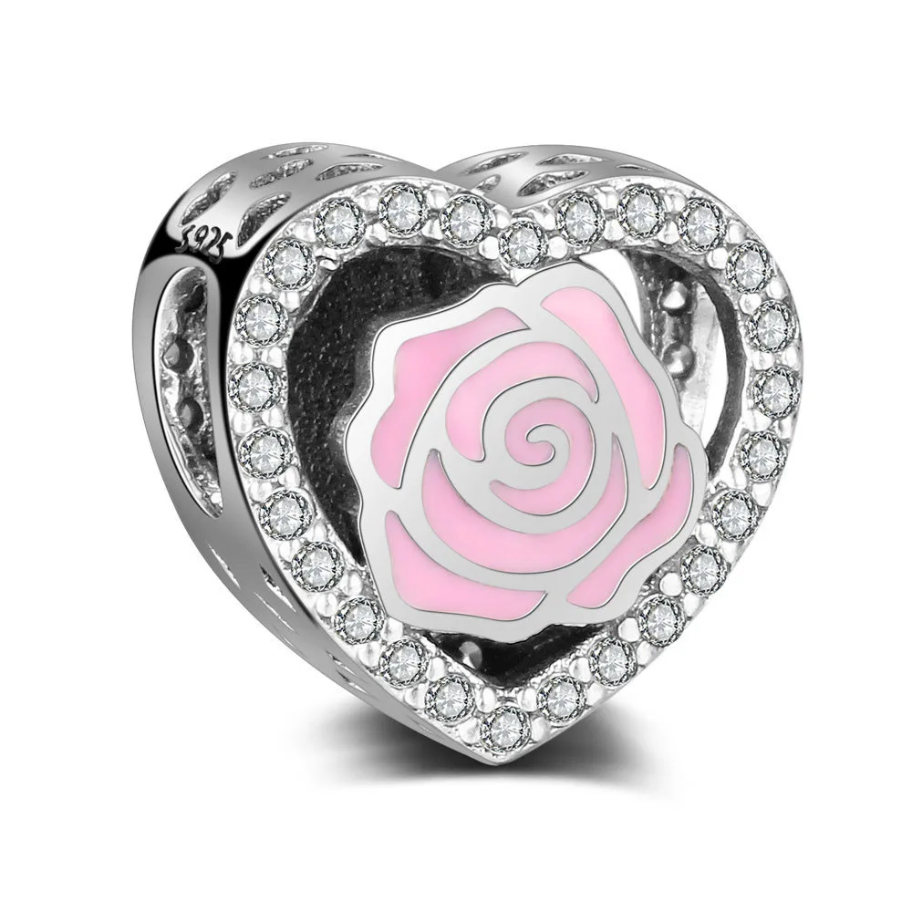 Authentic 925 Sterling Silver Hollow Pink Rose Crystal Glaze Heart Beads For Original Pandora Charm Bracelets & Bangles Jewelry
Authentic 925 Sterling Silver Hollow Pink Rose Crystal Glaze Heart Beads For Original Pandora Charm Bracelets & Bangles Jewelry