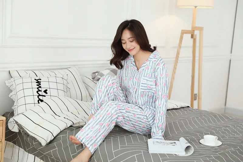 Pajamas Women Spring Autumn Pure Cotton Long Sleeve Pyjamas Woven Double Gauze Lapel Pajama Sets Sleepwear Female Home Clothing
Pajamas Women Spring Autumn Pure Cotton Long Sleeve Pyjamas Woven Double Gauze Lapel Pajama Sets Sleepwear Female Home Clothing