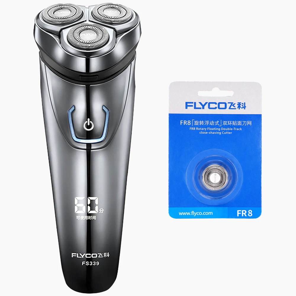 Flyco IPX7 Waterproof 1 Hour Charge Washable Rechargable Rotary Shaver For Men Electric Shaving Machine FS339-C FR8 Cutter Head
Flyco IPX7 Waterproof 1 Hour Charge Washable Rechargable Rotary Shaver For Men Electric Shaving Machine FS339-C FR8 Cutter Head
