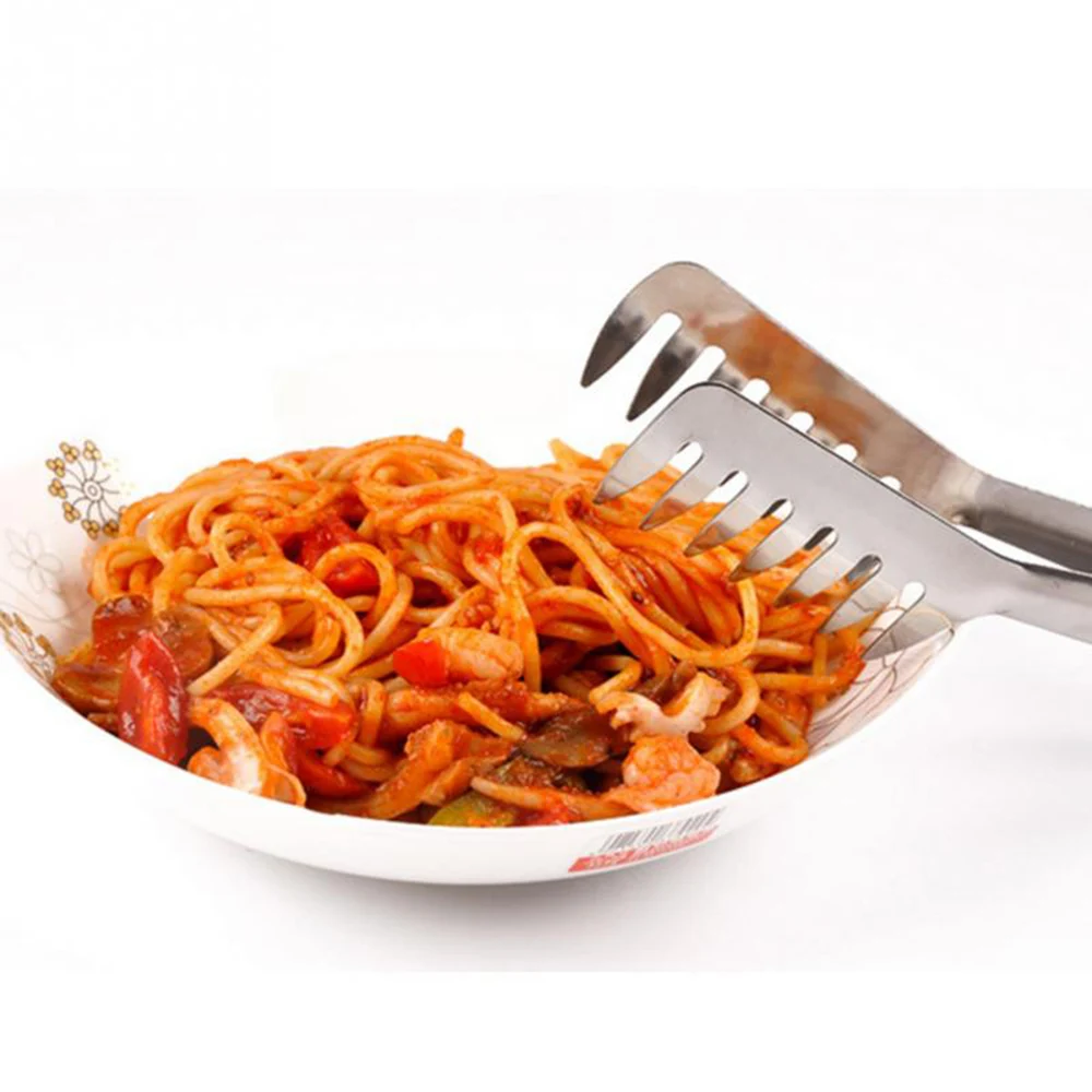 Щипцы для спагетти зажим пасты нержавеющая сталь ручка салата кухонная утварь