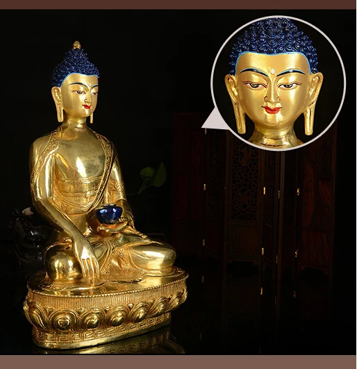 33CM TALL HOME Talisman efficacious Protection # Tibetan Nepal Buddhism Sakyamuni Buddha Gilding brass statue
33CM TALL HOME Talisman efficacious Protection # Tibetan Nepal Buddhism Sakyamuni Buddha Gilding brass statue