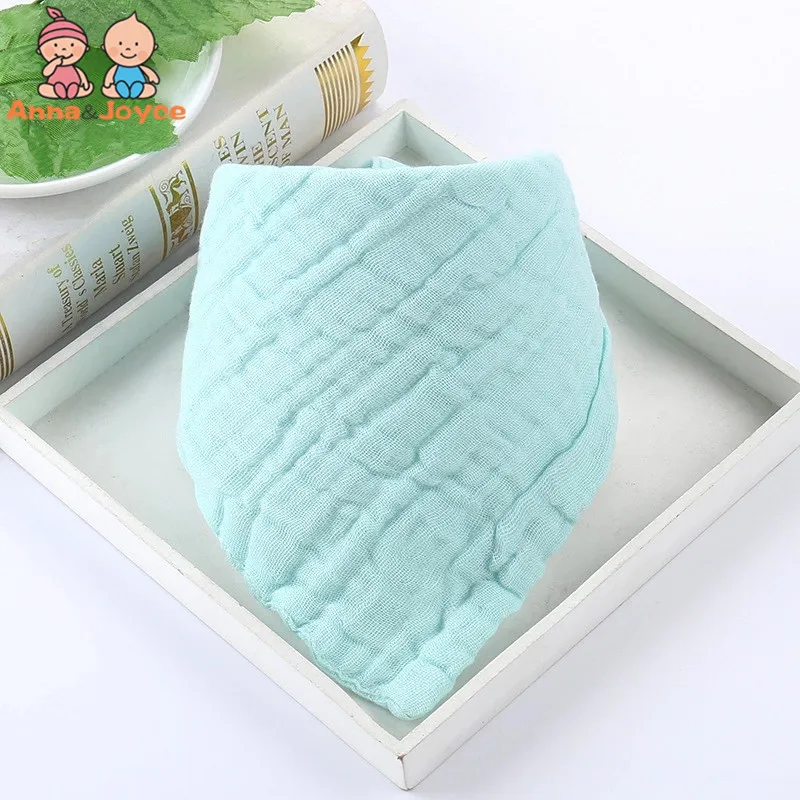 5pc/lot Baby Solid Scarf Baby Cotton Gauze Snap Scarf Newborn Washed Towel Baby Bibs Baby Scarf Bibs