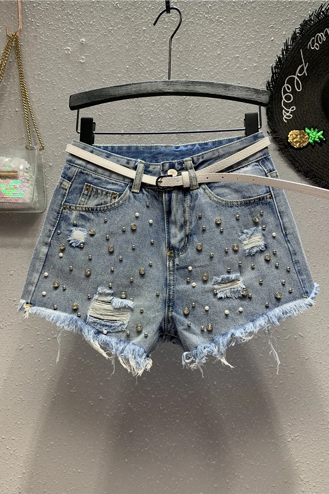 2019 Shorts Straight Jeans Woman High Waist Bleached Zippers Pockets Button Rivet Ripped Washed Softener Punk Style Regular
2019 Shorts Straight Jeans Woman High Waist Bleached Zippers Pockets Button Rivet Ripped Washed Softener Punk Style Regular