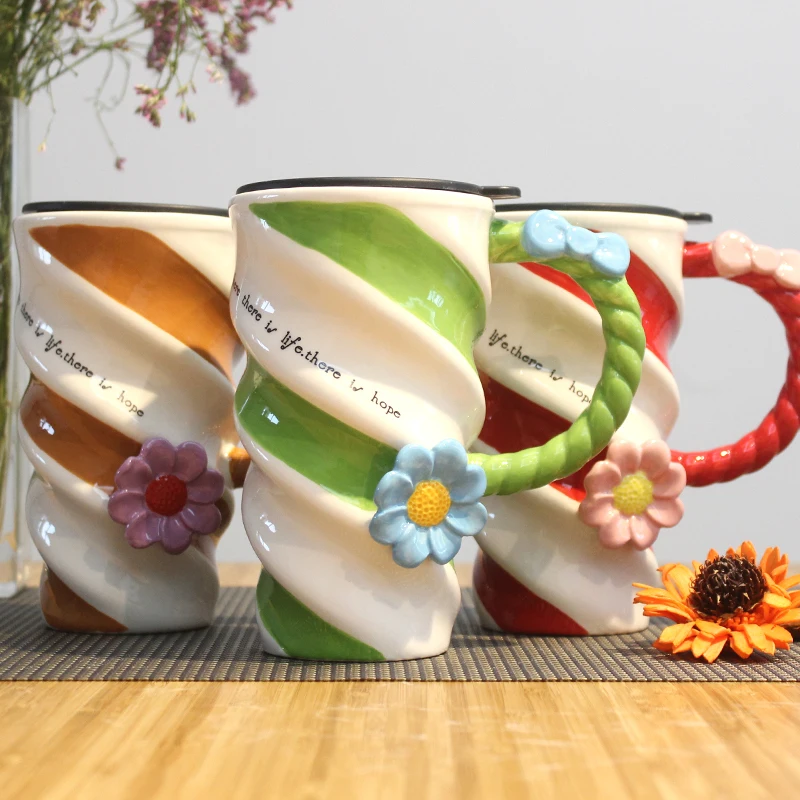 Coffee mug Painted Flower Cup Fashion Creative Ceramic Cup High capacity Mug With Lid Simple Coffee Cup Family party drinkware
Coffee mug Painted Flower Cup Fashion Creative Ceramic Cup High capacity Mug With Lid Simple Coffee Cup Family party drinkware