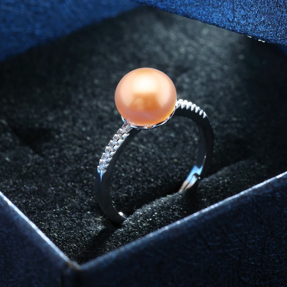 Женское кольцо с кубическим цирконием FEIGE из настоящего серебра 925 пробы розовым