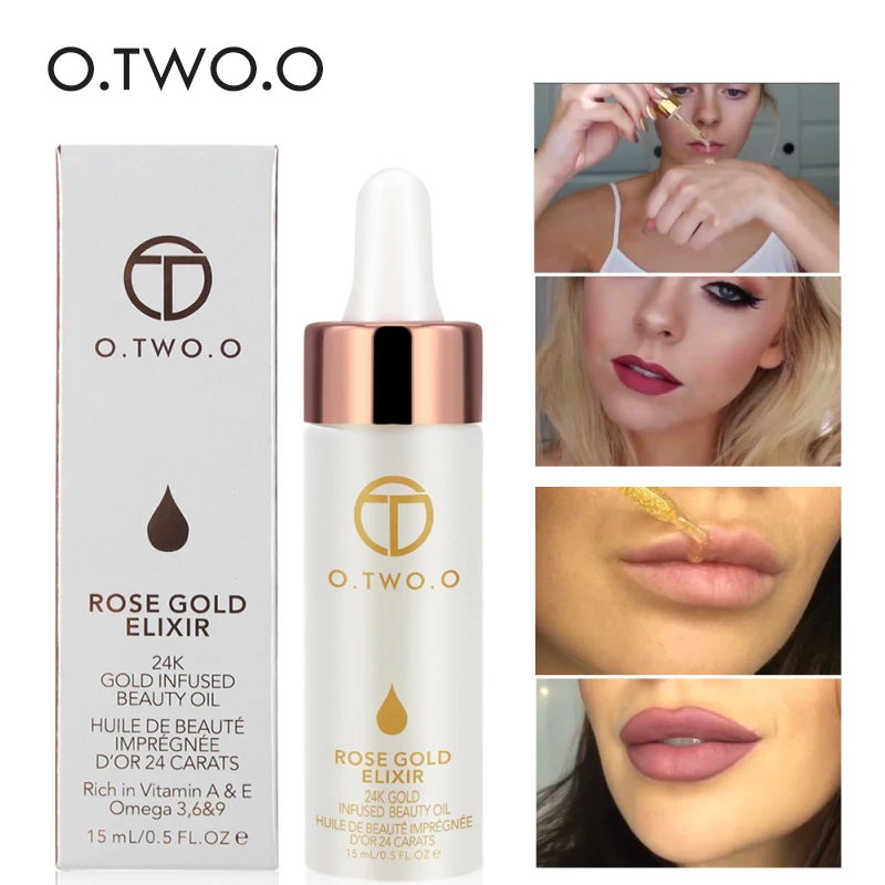 O. TWO. O 24k розовое золото эликсир масло для макияжа кожи эфирное лица перед