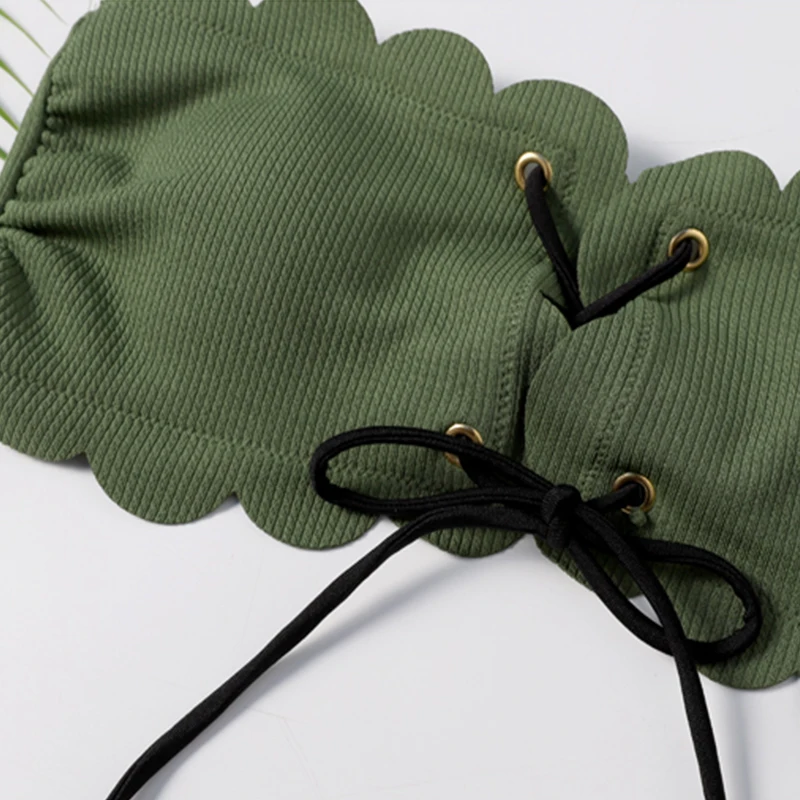 Army Green Bandeau Bikini 2019 Floral Swimwear Swimsuit Brazilian Biquini Sexy Ties Bikinis Set Bathing Suit Maillot De Bain
Army Green Bandeau Bikini 2019 Floral Swimwear Swimsuit Brazilian Biquini Sexy Ties Bikinis Set Bathing Suit Maillot De Bain
