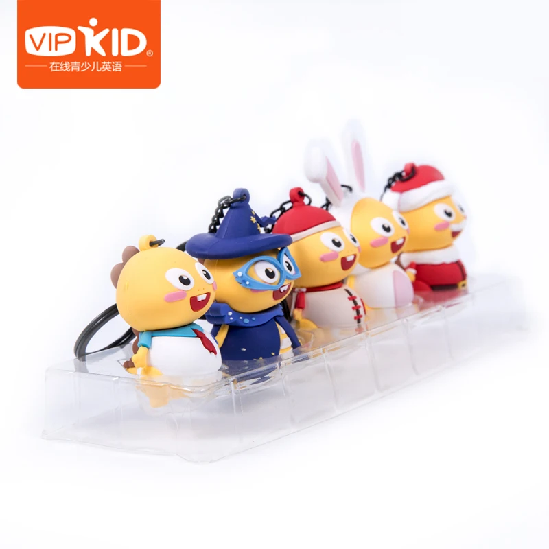 Cute Dino 3D Style Key Chain Set 5 Units VIPKID Accessories To Child Happy Toys For Children Gift In Box 100% Authentic | Игрушки и