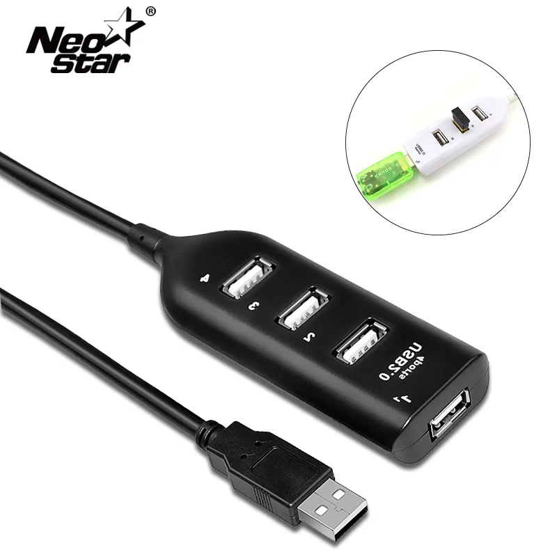 Фото Высокоскоростной Micro Mini 4 порта 2 0 usb хаб разветвитель адаптер для ноутбука ПК