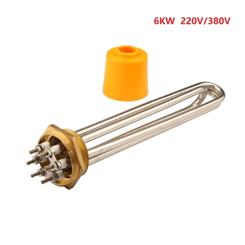 

2" Hex Head Electric Heat Pipe 6000W 3U Brush Cut Water Heater Pipe 58 mm Flange Heating Element