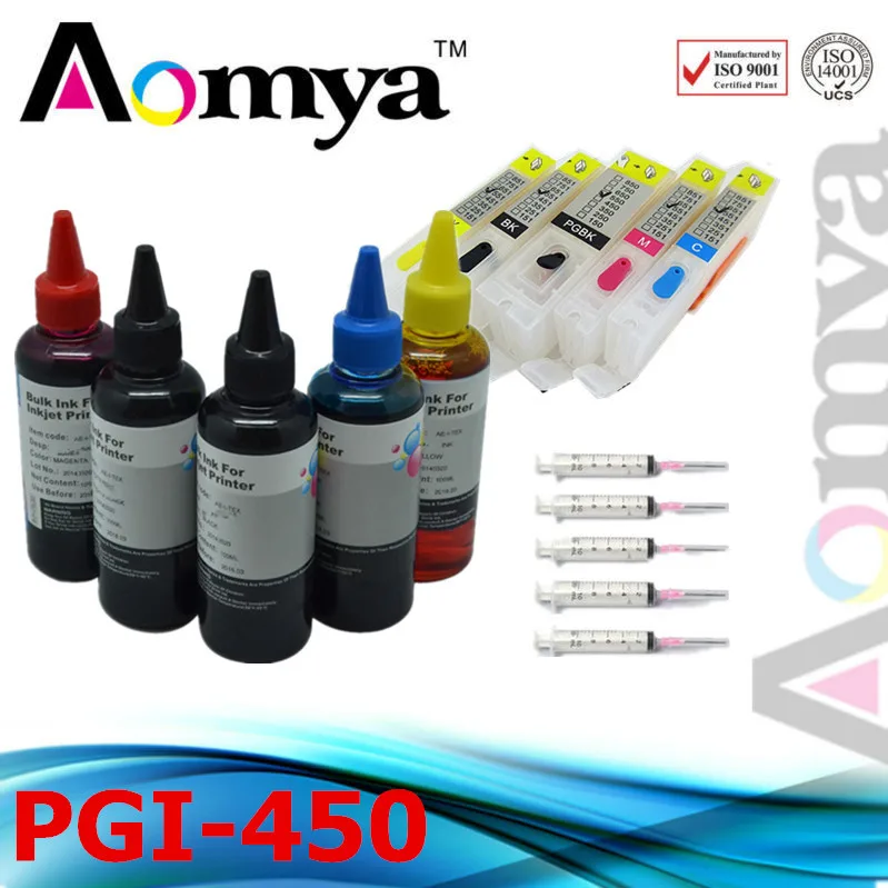 Aomya PGI-450 Refill Ink Kit Ink Cartridge PGI450 CLI451 for Canon Pixma IX6840 MG5540 MG5640 MG6640 IP7240 MG5440 MX724 MX924
Aomya PGI-450 Refill Ink Kit Ink Cartridge PGI450 CLI451 for Canon Pixma IX6840 MG5540 MG5640 MG6640 IP7240 MG5440 MX724 MX924
