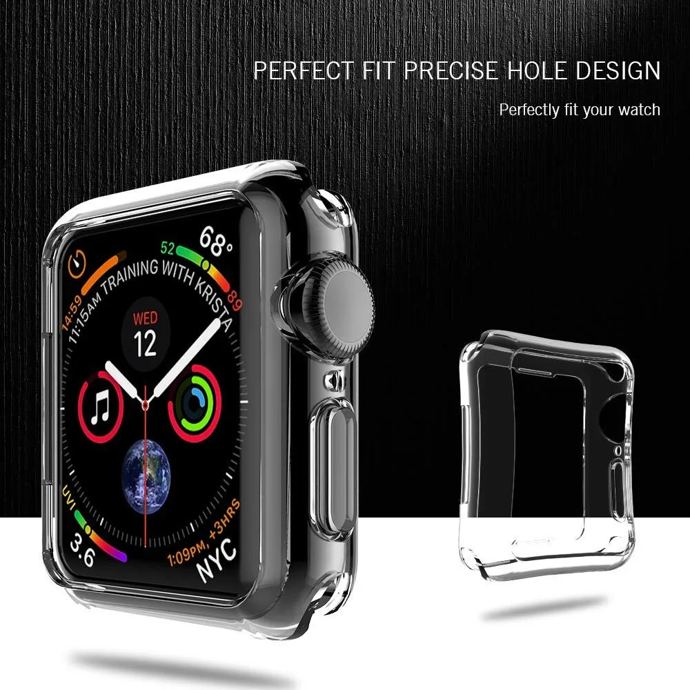 Ультра-тонкий мягкий чехол из ТПУ для Apple Watch серии 4 44 мм 40 с полным покрытием