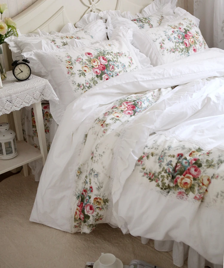 LUXURY white wedding cotton Beding sets princess sweety Europe style Oil painting Elegant green flower rustic Floral Duvet cover
LUXURY white wedding cotton Beding sets princess sweety Europe style Oil painting Elegant green flower rustic Floral Duvet cover