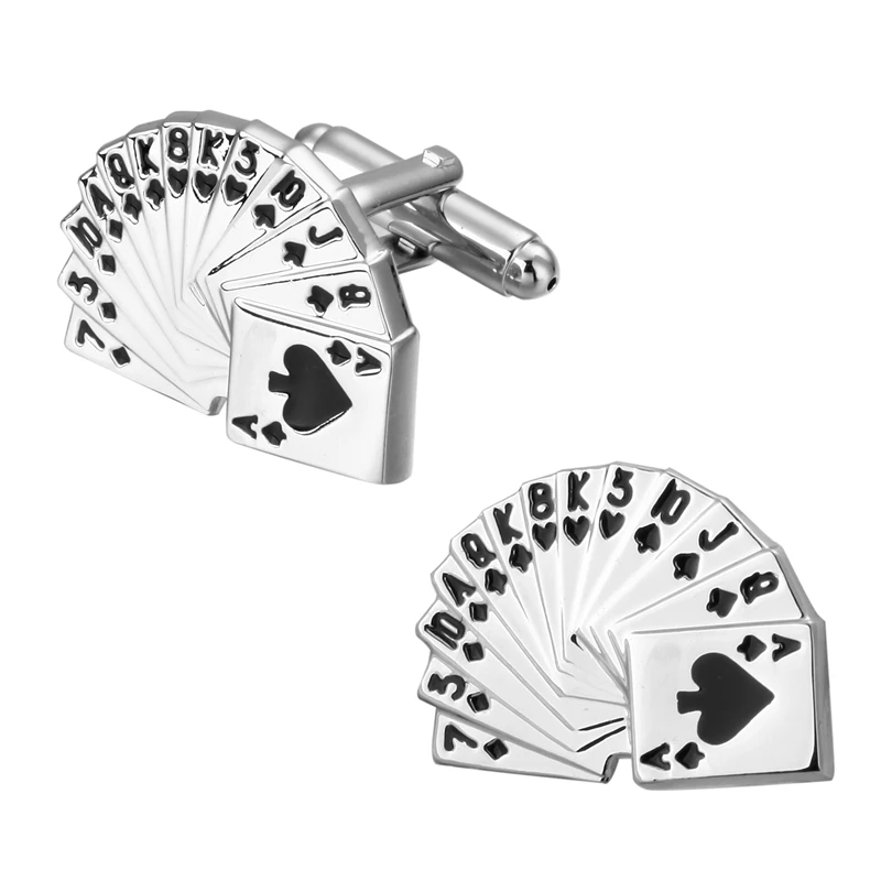 Hot selling high quality brass Silvery Cufflinks Wedding Gift Cards entertainment brand men shirt cuff Cufflinks 
Hot selling high quality brass Silvery Cufflinks Wedding Gift Cards entertainment brand men shirt cuff Cufflinks