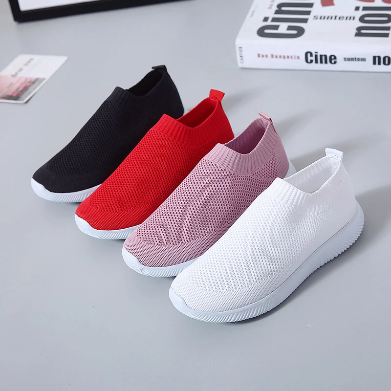 Женская повседневная обувь на весну 2019 модная Flyknit большие размеры 35 43 дышащие