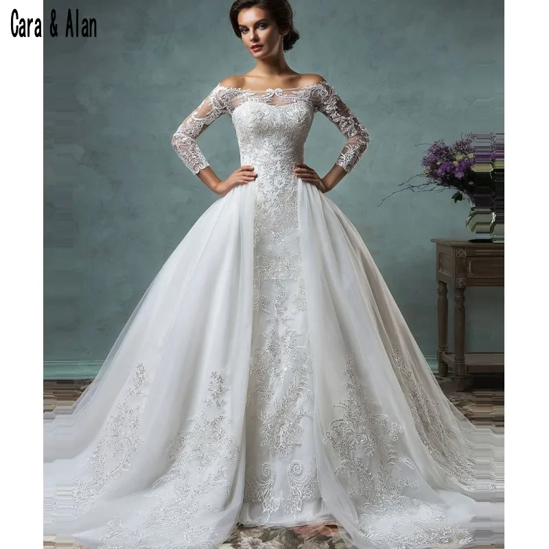 Vintage Wedding Dresses With Detachable Train Sheer Long Sleeves Appliques Lace Tulle Customized Modest Bridal Gowns
Vintage Wedding Dresses With Detachable Train Sheer Long Sleeves Appliques Lace Tulle Customized Modest Bridal Gowns