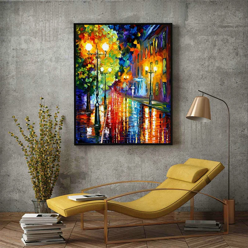 Strolling on rainy night DIY colorful abstract oil painting digital art painting digital family hotel decorative painting
Strolling on rainy night DIY colorful abstract oil painting digital art painting digital family hotel decorative painting