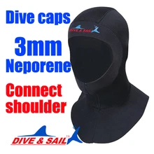 Brand 3mm Neoprene Scuba diving cap Equipment With shoulder Snorkeling Hat hood Neck cover Winter swim Warm Wetsuit Protect hair