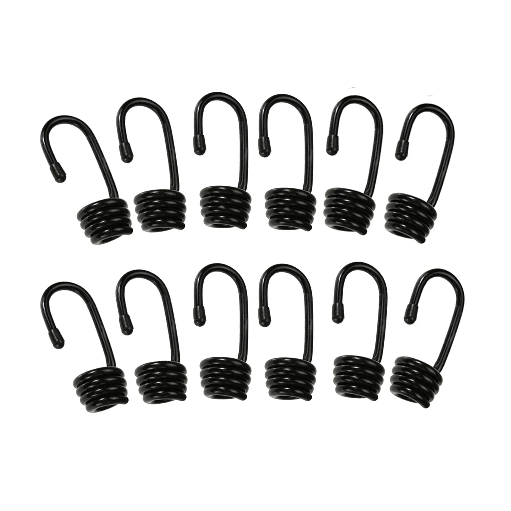 

12pcs/set Strong Durable Steel Wire End Hooks for 6mm Marine Boat Kayak Shock Cord Bungee Rope Luggage Tie Down Straps DIY