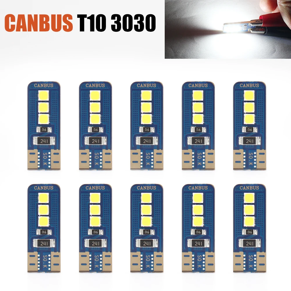 10 шт., автомобильные светодиодсветодиодный лампы T10 CANBUS 6 SMD 3030 w5w 194 168
10 шт., автомобильные светодиодсветодиодный лампы T10 CANBUS 6 SMD 3030 w5w 194 168