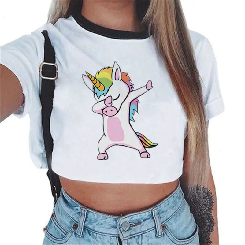 2018 Summer Women New White T Shirt Dance Dabbing Hip-Hop Pose Cropped Crop Top T-Shirt Harajuku Print Unicorn Design Tops Tees
2018 Summer Women New White T Shirt Dance Dabbing Hip-Hop Pose Cropped Crop Top T-Shirt Harajuku Print Unicorn Design Tops Tees