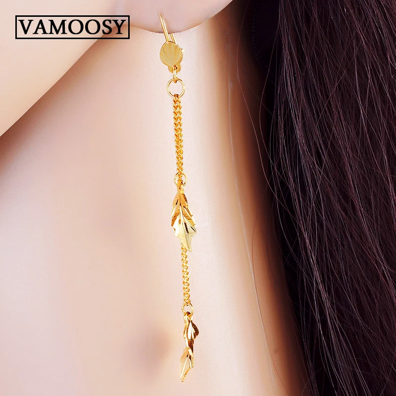 100% 24K Fine Earrings Chain Tassel leaf Dangle Ear Geometric Earrings Creative Earrings for Women Jewelry Decor oorbellen
100% 24K Fine Earrings Chain Tassel leaf Dangle Ear Geometric Earrings Creative Earrings for Women Jewelry Decor oorbellen