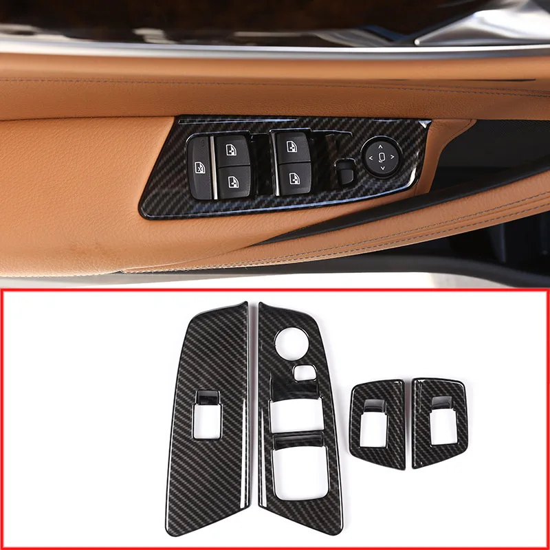 Carbon Fiber Style ABS Plastic Car Window Lift Button Frame Trim For BMW New 5 Series G30 2017-2018 Car Accessories 4pcs/set
Carbon Fiber Style ABS Plastic Car Window Lift Button Frame Trim For BMW New 5 Series G30 2017-2018 Car Accessories 4pcs/set