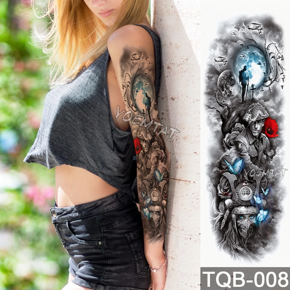 NEW 48*17cm Full Flower Arm Tattoo Sticker Modern space-time tunnel samurai Temporary Body paint Water Transfer fake Tatoo
NEW 48*17cm Full Flower Arm Tattoo Sticker Modern space-time tunnel samurai Temporary Body paint Water Transfer fake Tatoo