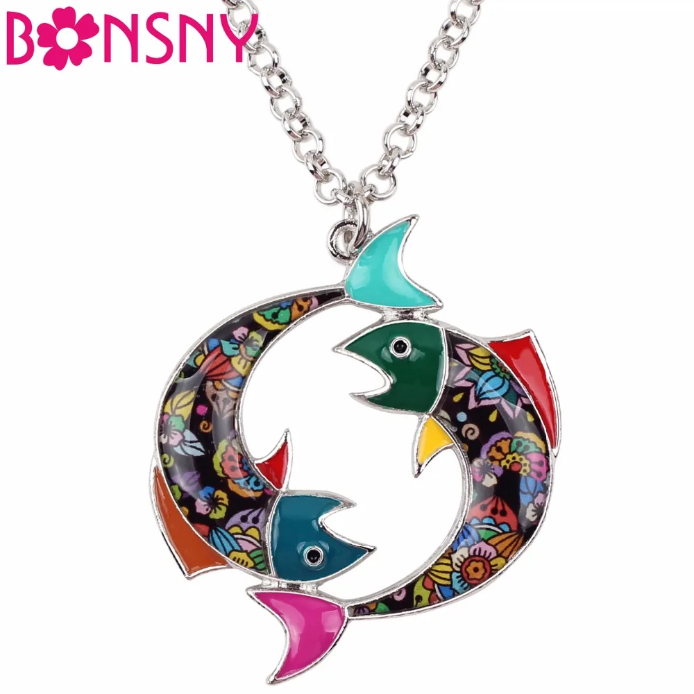 Bonsny Maxi Statement Metal Alloy Lucky Zodiac Pisces Necklace Chain Choker Pendant Fashion The Fishes Enamel Jewelry For Women
Bonsny Maxi Statement Metal Alloy Lucky Zodiac Pisces Necklace Chain Choker Pendant Fashion The Fishes Enamel Jewelry For Women