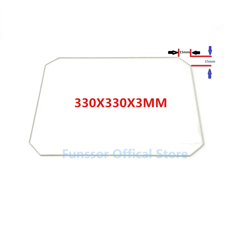 Funssor Large-Printing Size Glass plate 330X330X3MM Borosilicate Glass plate for DIY 3D Printers
Funssor Large-Printing Size Glass plate 330X330X3MM Borosilicate Glass plate for DIY 3D Printers