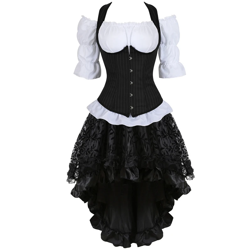 Corset Dress Skirt Top Vest 3 Piece Stripe Straps Bustier Corsets Lingerie Plus Size Black Sexy Cosplay Burlesque Renissance
Corset Dress Skirt Top Vest 3 Piece Stripe Straps Bustier Corsets Lingerie Plus Size Black Sexy Cosplay Burlesque Renissance