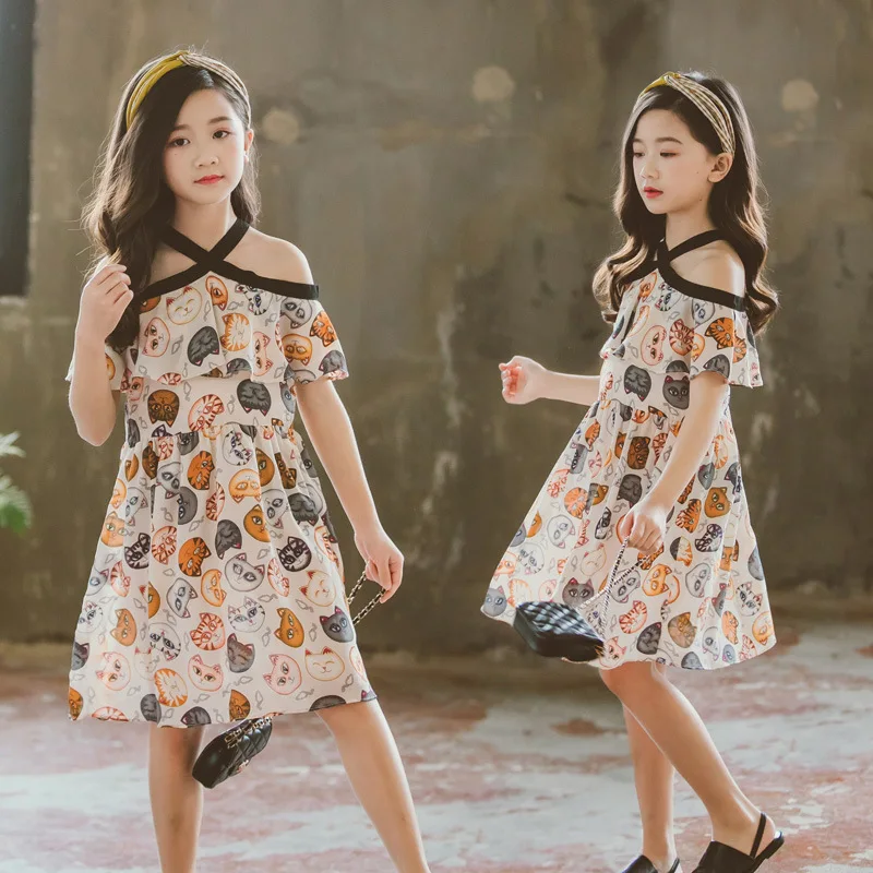 Kids Cat Head Cartoon Chiffon Dress Girl Clothes for Christmas Birthday Costume Princess Party Dresses Children Beach Vestidos
Kids Cat Head Cartoon Chiffon Dress Girl Clothes for Christmas Birthday Costume Princess Party Dresses Children Beach Vestidos