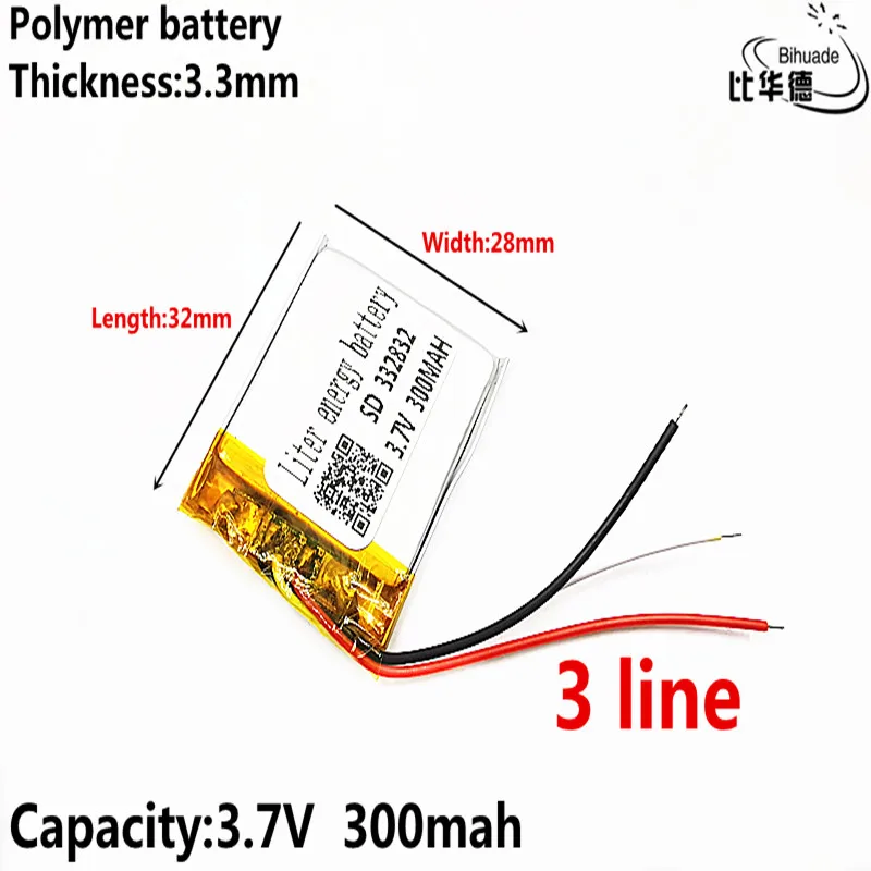 3 линии литровая энергетическая батарея 7 в 300 мАч 332832 полимерный литий