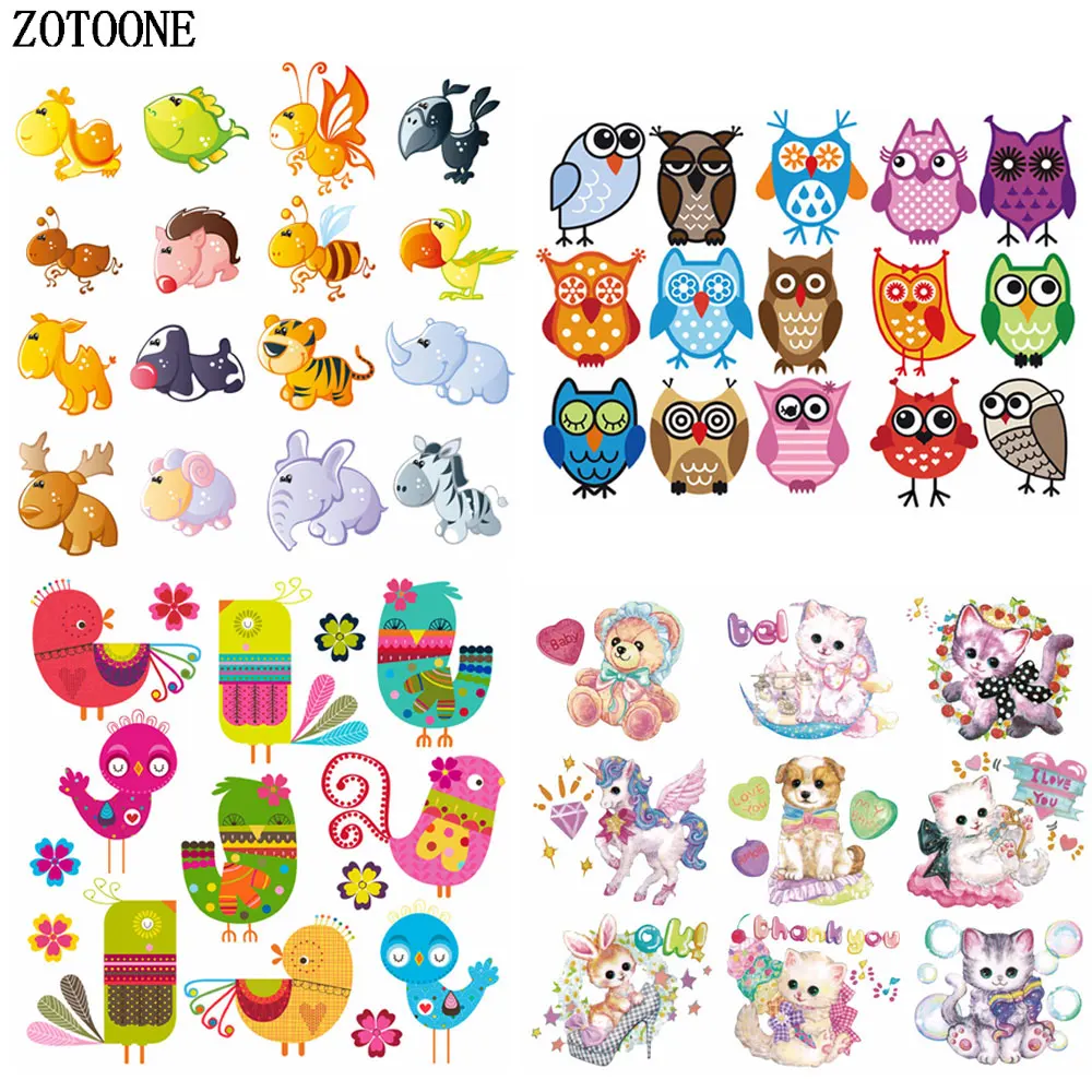 ZOTOONE Cute Cartoon Animal Sets Applique Iron on Patches for Clothing Cat Dog Bird Heat Transfers for Clothes DIY Kids Shirt E
ZOTOONE Cute Cartoon Animal Sets Applique Iron on Patches for Clothing Cat Dog Bird Heat Transfers for Clothes DIY Kids Shirt E