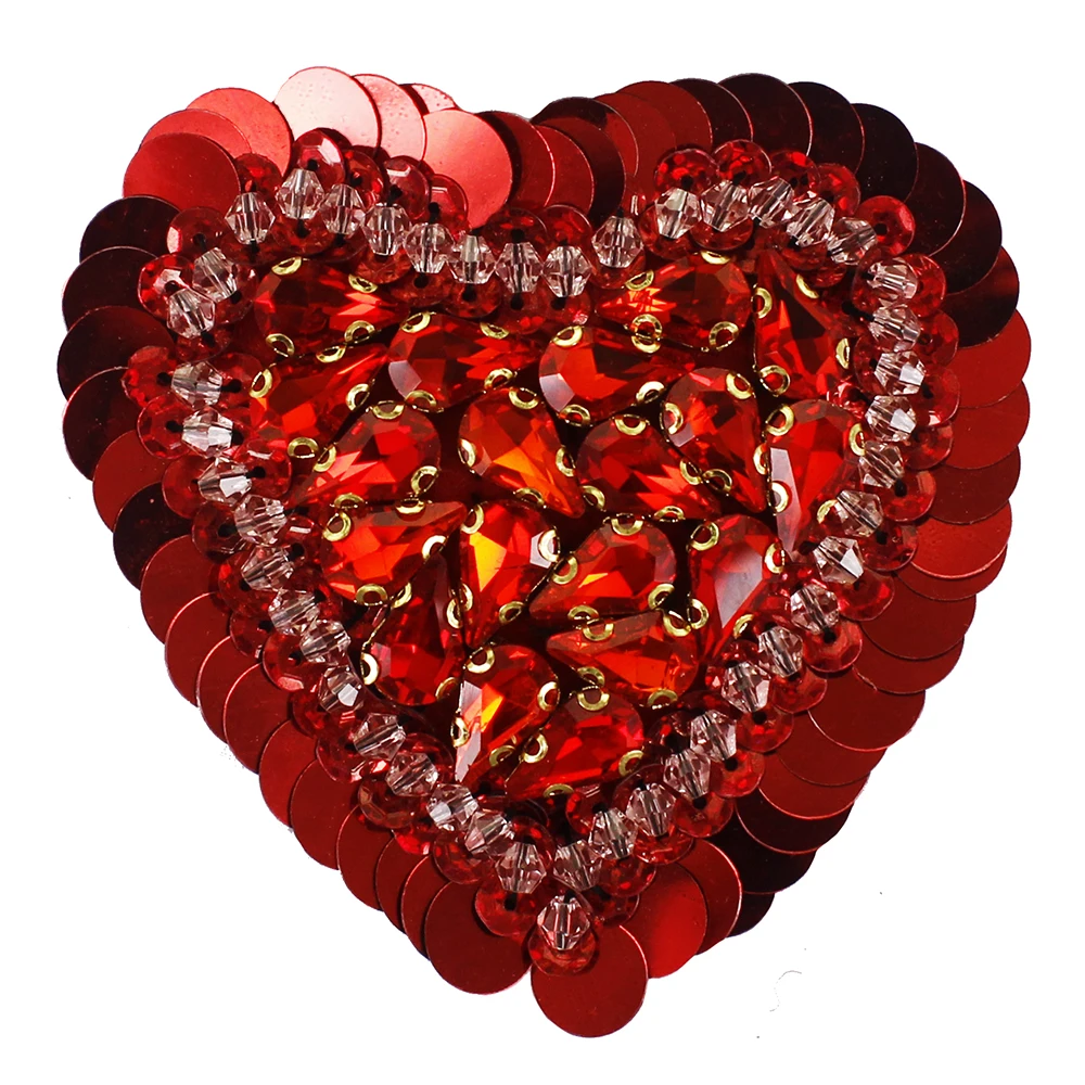 Beaded Sequin Red Heart Rhinestones Patches Craft Applique Sew on T-shirt DIY Fashion Decorated Badge 10 pieces
Beaded Sequin Red Heart Rhinestones Patches Craft Applique Sew on T-shirt DIY Fashion Decorated Badge 10 pieces