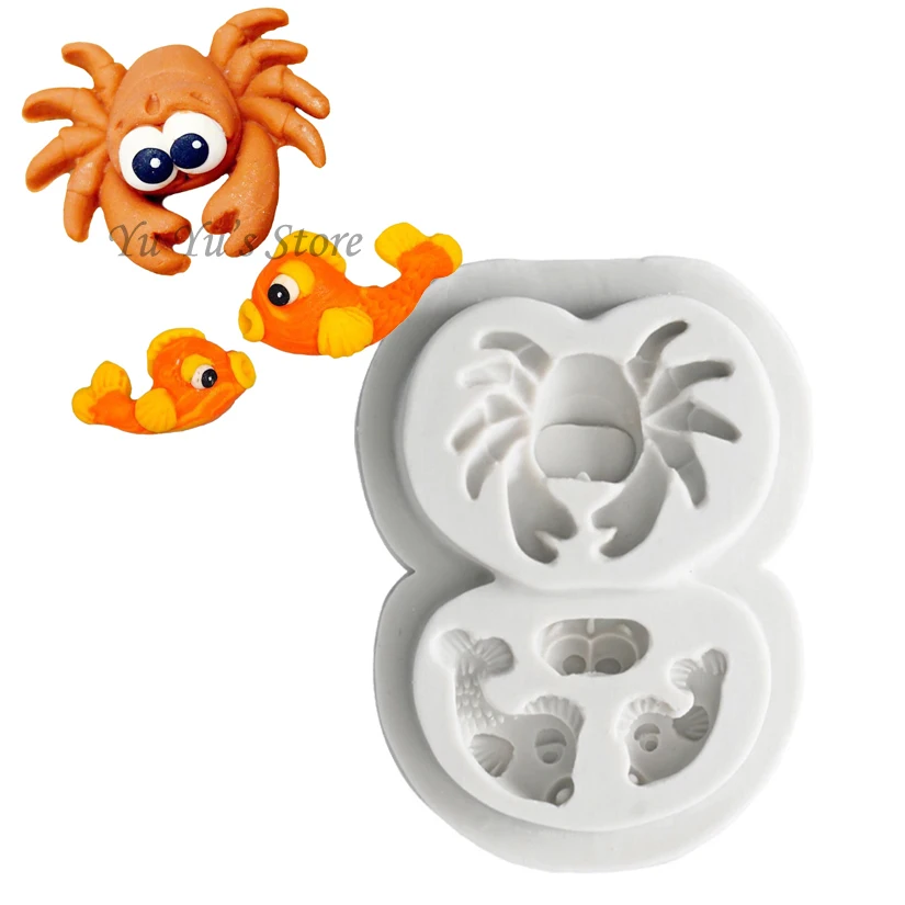Wholesale 10 pcs Crabs And Fish Shape Cake Fondant Decorating Tools, Silicone Mold For Cake Craft, Silicone Soap Molds
Wholesale 10 pcs Crabs And Fish Shape Cake Fondant Decorating Tools, Silicone Mold For Cake Craft, Silicone Soap Molds