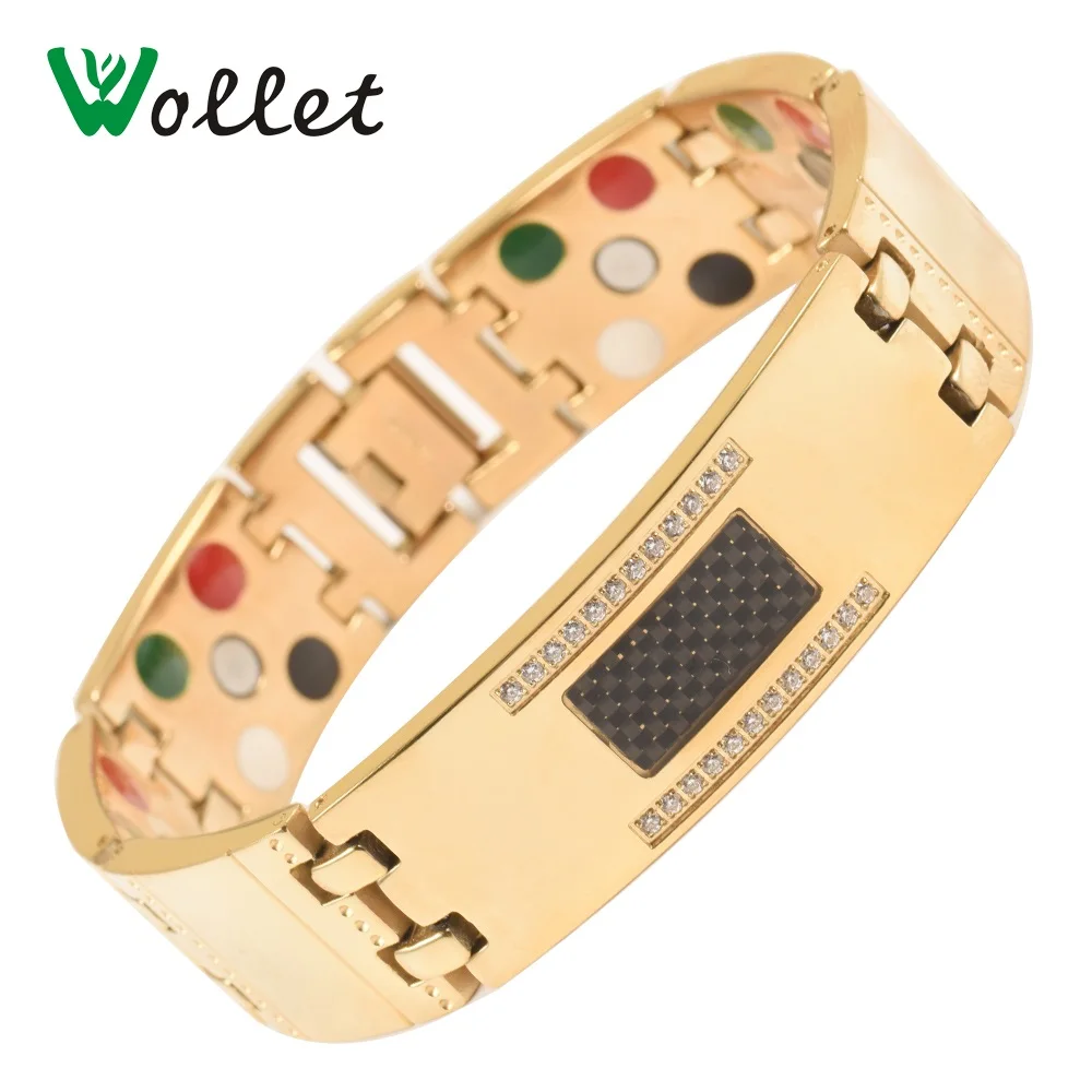 Wollet Jewelry 5 in 1 Titanium Magnetic Bracelet For Men CZ Stone Black Carbon Fiber Gold Black Silver Color Health Care Healing
Wollet Jewelry 5 in 1 Titanium Magnetic Bracelet For Men CZ Stone Black Carbon Fiber Gold Black Silver Color Health Care Healing