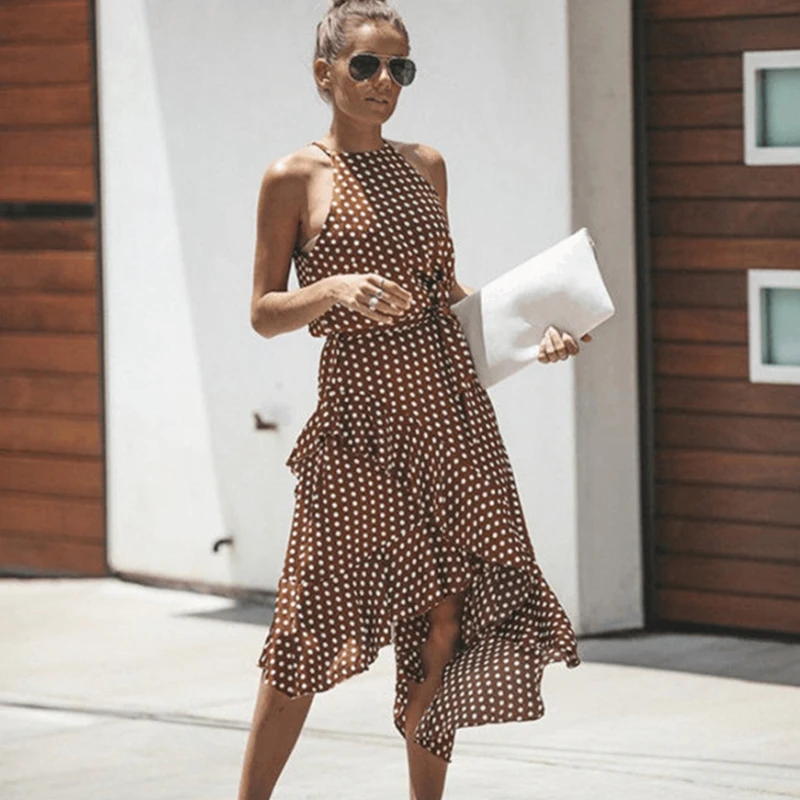 Plus Size Polka Dot Dresses Summer Sleeveless Dress Fashion Ruffles Trim Asymmetric Hem Knee Length Casual Halter
Plus Size Polka Dot Dresses Summer Sleeveless Dress Fashion Ruffles Trim Asymmetric Hem Knee Length Casual Halter