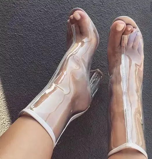 Designer chaussures femme transparent pvc clear thin high heel ankle boots for women zipper blue pointed toe dress pumps 2020
Designer chaussures femme transparent pvc clear thin high heel ankle boots for women zipper blue pointed toe dress pumps 2020