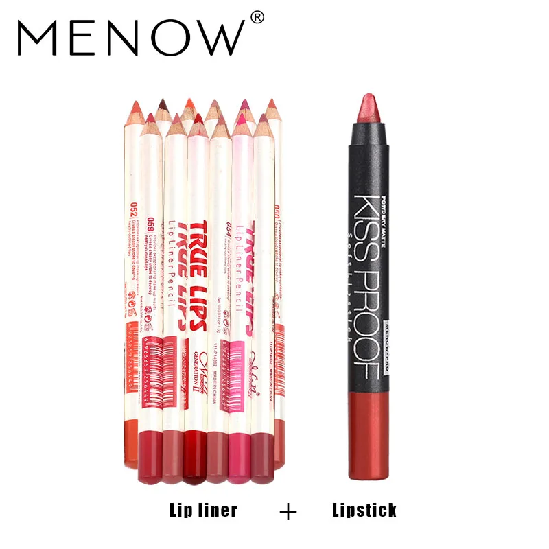Menow бренд Make Up Set 12 видов цветов для губ и Лидер продаж поцелуй доказательство