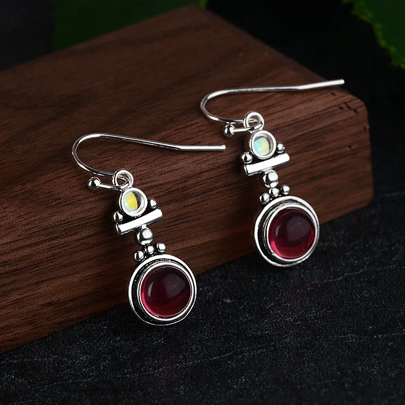 wholesale natural moonstone silver plated red stone earrings for women fashion earrings jewelry accessories Gifts
wholesale natural moonstone silver plated red stone earrings for women fashion earrings jewelry accessories Gifts
