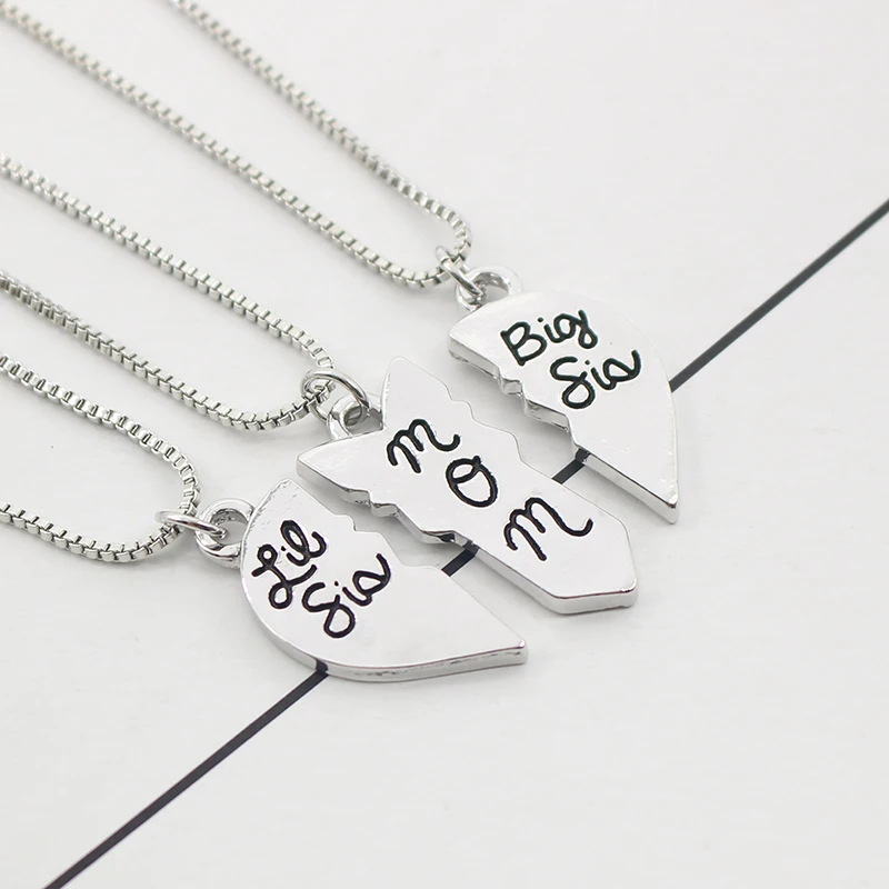 3pcs/set Big Little Sister Mom Necklace Women Puzzle Love Heart Big Lil Sis Necklaces & Pendants Collier Femme Dropshipping
3pcs/set Big Little Sister Mom Necklace Women Puzzle Love Heart Big Lil Sis Necklaces & Pendants Collier Femme Dropshipping