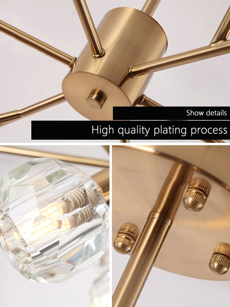 Nordic minimalist golden crystal tree pendant lamps living room dining room bedroom magic bean LED pendant lights 90-265V
Nordic minimalist golden crystal tree pendant lamps living room dining room bedroom magic bean LED pendant lights 90-265V