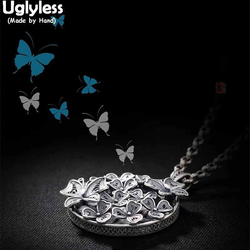 Uglyless Real 999 Fine Thai Silver Vintage Filigree Butterfly Pendant without Necklace Women Palace Style Floral Jewelry Ethnic
Uglyless Real 999 Fine Thai Silver Vintage Filigree Butterfly Pendant without Necklace Women Palace Style Floral Jewelry Ethnic