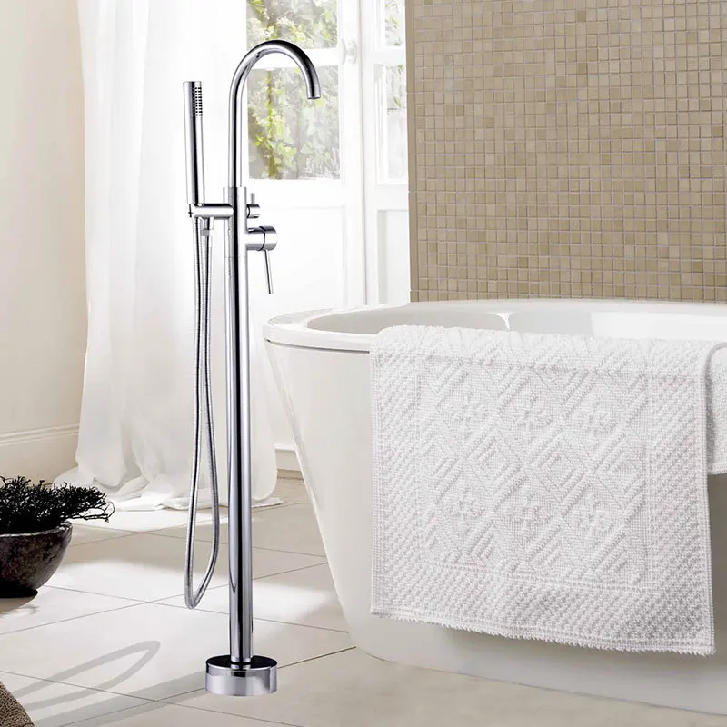 Bathroom Free Standing Tub Faucet Single Handle Brass Cold and Hot Water Mixer Tap Para Bathtub Faucets
Bathroom Free Standing Tub Faucet Single Handle Brass Cold and Hot Water Mixer Tap Para Bathtub Faucets