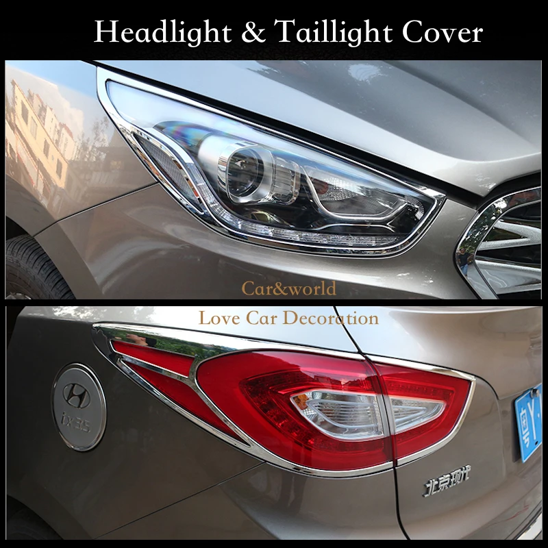Для Hyundai ix35 2013-2016, хромированные передние и задние фары, задние фары, крышка лампы, отделка, рамка, ободок, украшение, аксессуары для стайлинга автомобиля
Для Hyundai ix35 2013-2016, хромированные передние и задние фары, задние фары, крышка лампы, отделка, рамка, ободок, украшение, аксессуары для стайлинга автомобиля